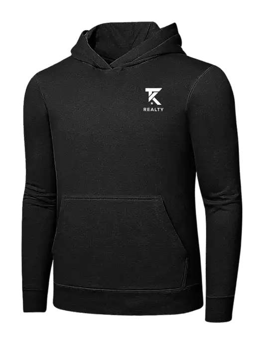 Jet Black 7.8 oz Ring Spun Hooded Sweatshirt w/TK Realty Logo