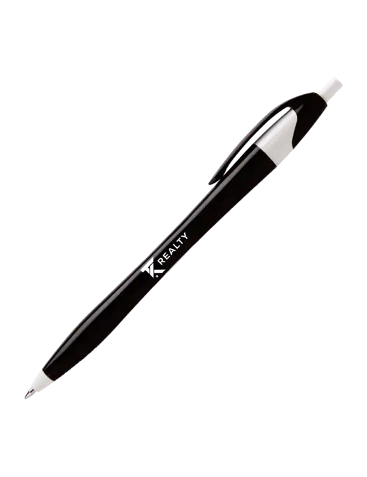 Novella Black/White Executive Pen - Blue Ink w/TK Realty Logo