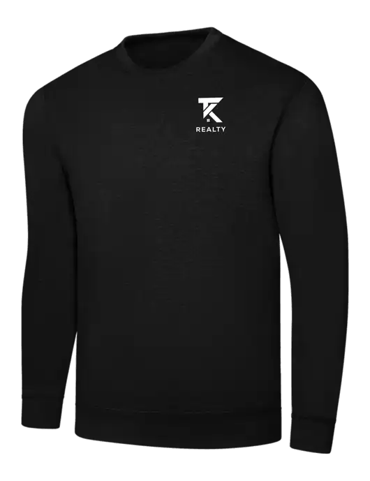 Black 7.8 oz Ring Spun Crew Sweatshirt w/TK Realty Logo