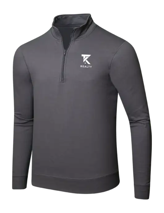 Charcoal 8.5 oz Ring Spun 1/4 Zip Pullover Sweatshirt w/TK Realty Logo