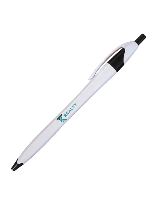 Novella White/Black Classic Pen - Blue Ink w/TK Realty Logo