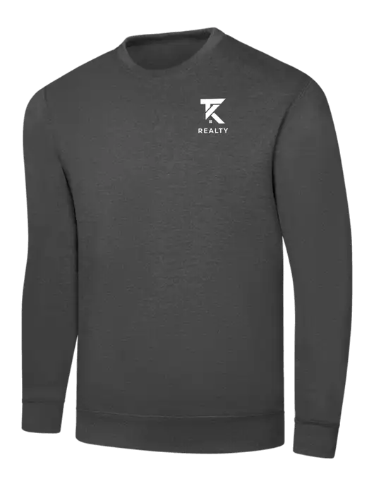 Charcoal 7.8 oz Ring Spun Crew Sweatshirt w/TK Realty Logo