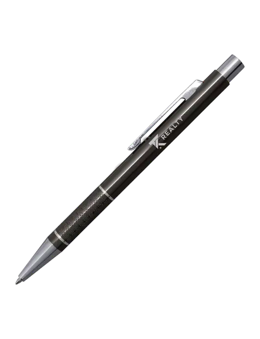 St George Gunmetal Pen - Blue Ink w/TK Realty Logo
