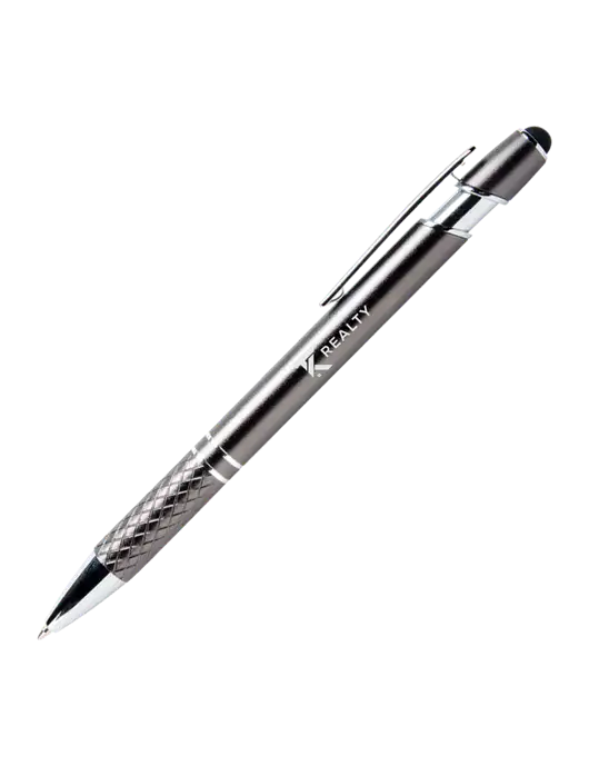 Valencia Gunmetal Stylus Pen - Black Ink w/TK Realty Logo