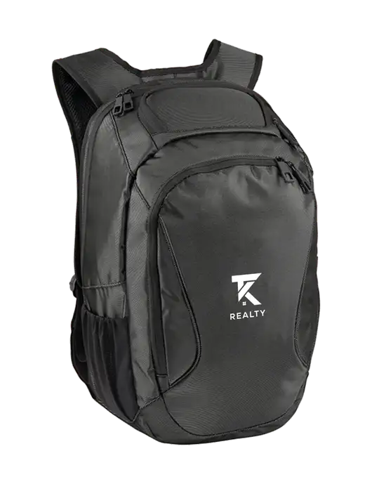 Stealth Dark Grey/Black Laptop Backpack w/TK Realty Logo