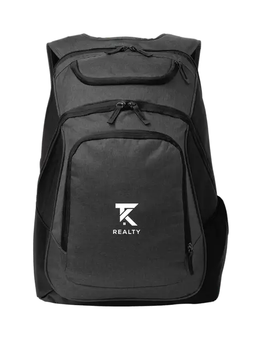 Executive Graphite Heather/Black Laptop Backpack w/TK Realty Logo
