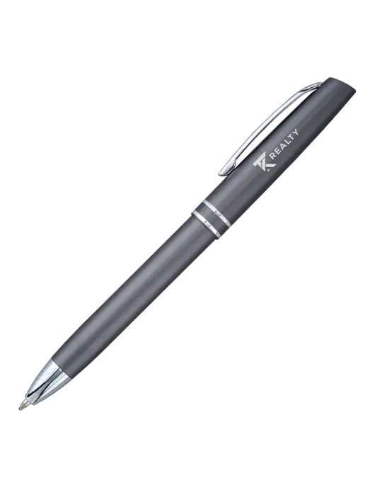 Gunmetal Anguilla Black Ink Pen w/TK Realty Logo