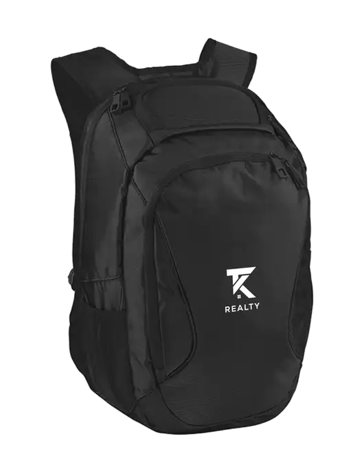 Stealth Black Laptop Backpack w/TK Realty Logo