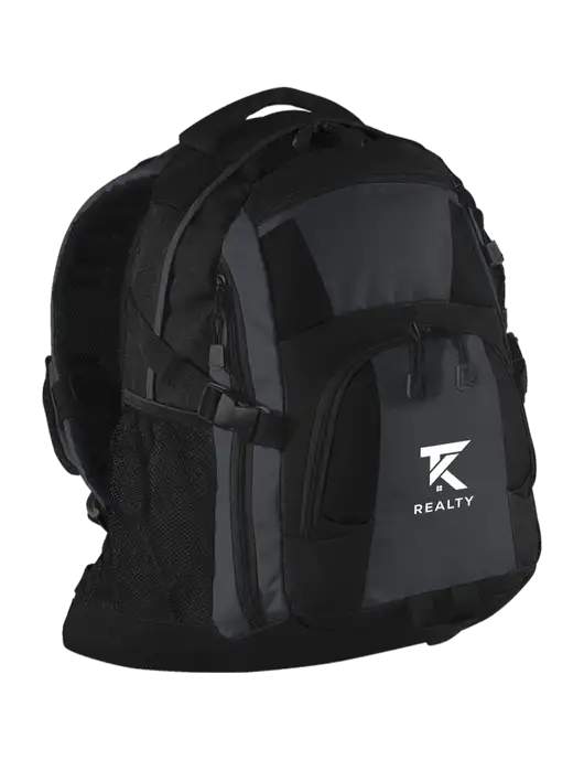 Urban Black/Grey/Black Laptop Backpack w/TK Realty Logo