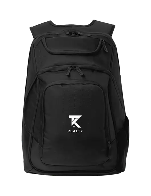 Executive Black Laptop Backpack w/TK Realty Logo