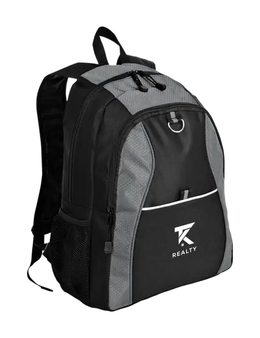 Honeycomb Grey/Black Backpack w/TK Realty Logo