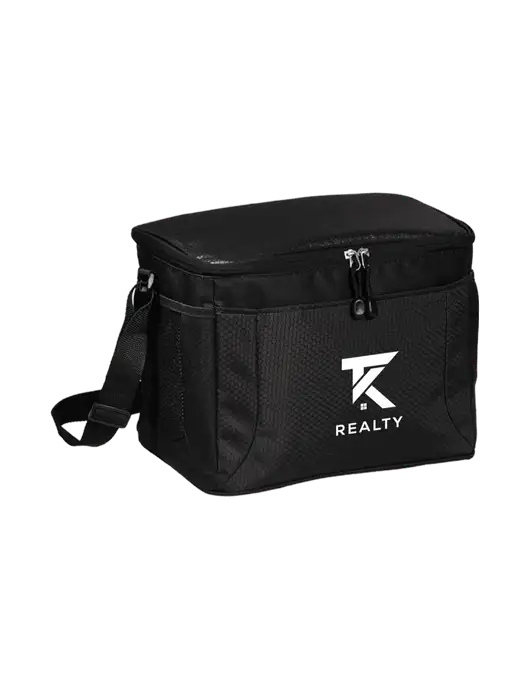 12 Can Black/Black Cube Cooler  w/TK Realty Logo