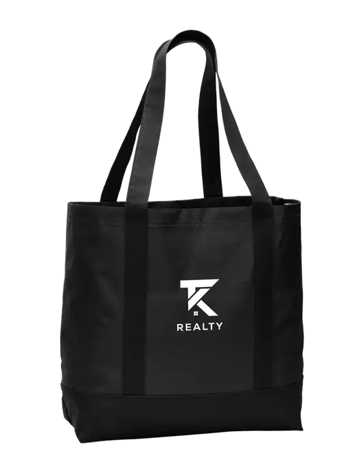 Carryall Black/Black Day Tote w/TK Realty Logo