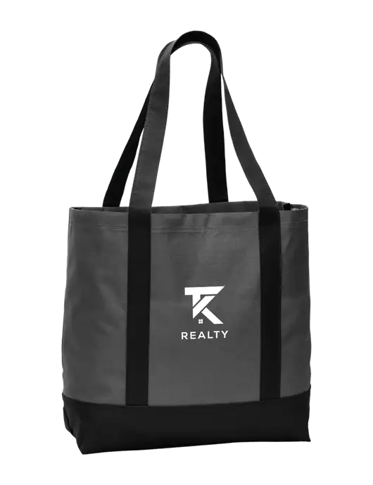 Carryall Charcoal/Black Day Tote Dark w/TK Realty Logo