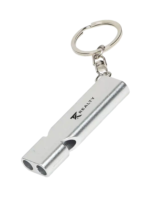 Quick Alert Silver Safety Whistle w/TK Realty Logo