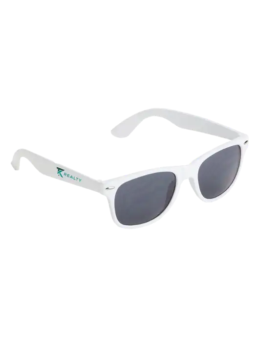 Daytona White Sunglasses w/TK Realty Logo