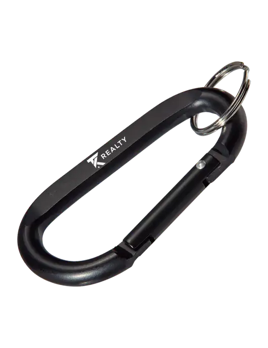 Black Carabiner & Key Ring w/TK Realty Logo