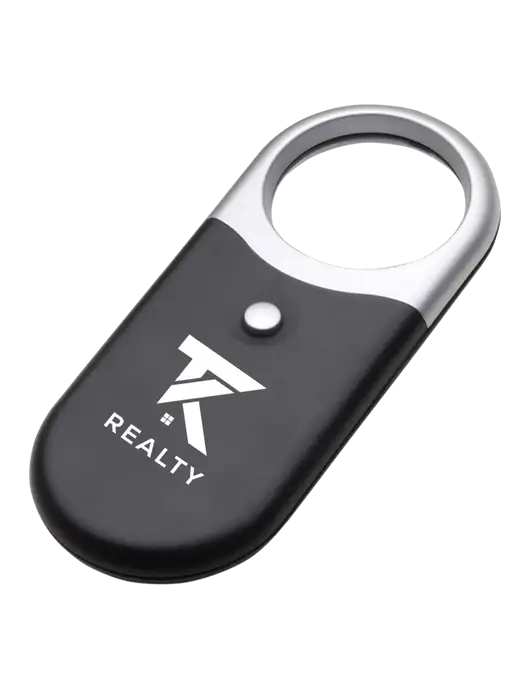 Compact Black Magnifier Light w/TK Realty Logo