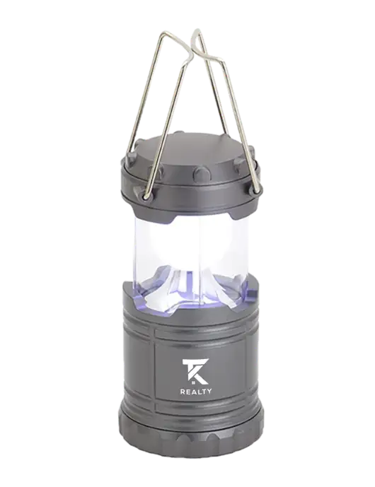 Gunmetal Mini Retro Lantern w/TK Realty Logo