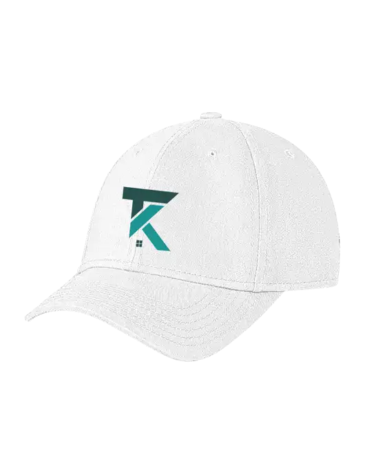 White Structured Soft Snap Closure Hook & Loop Cap w/TK Realty Logo