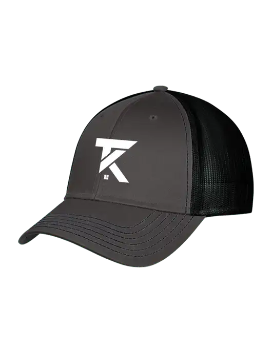 Charcoal & Black Mesh Trucker Cap Snap Back w/TK Realty Logo