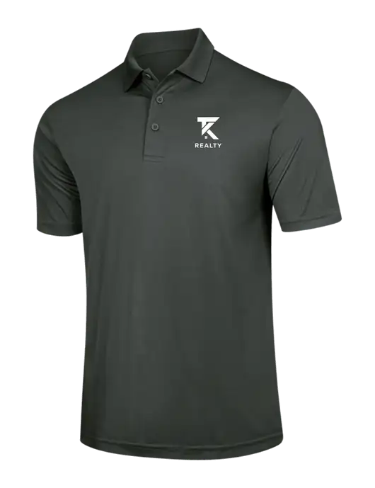 Dark Grey PosiCharge Competitor Polo w/TK Realty Logo