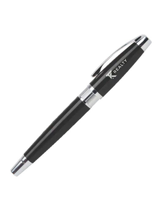 Masscotti Black Rollerball Pen - Black Ink w/TK Realty Logo