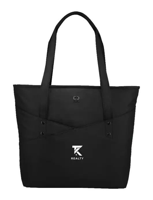OGIO Black Downtown Tote 
 w/TK Realty Logo