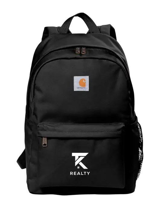 Carhartt Black Canvas Backpack w/TK Realty Logo