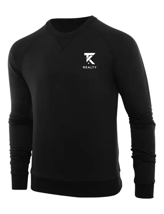 Allmade Deep Black Organic French Terry Crewneck Sweatshirt w/TK Realty Logo
