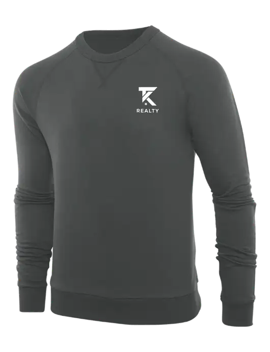 Allmade Charcoal Grey Organic French Terry Crewneck Sweatshirt w/TK Realty Logo