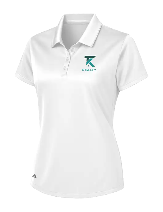 Adidas White Womens Basic Sport Polo w/TK Realty Logo