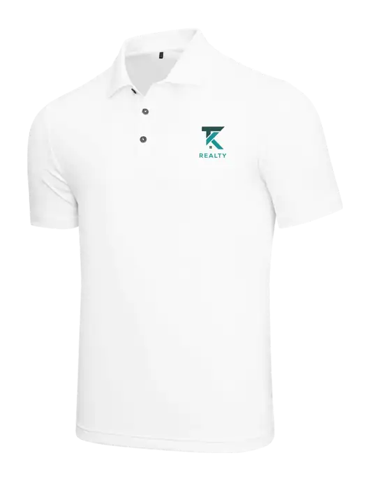 Adidas White  Performance Polo w/TK Realty Logo