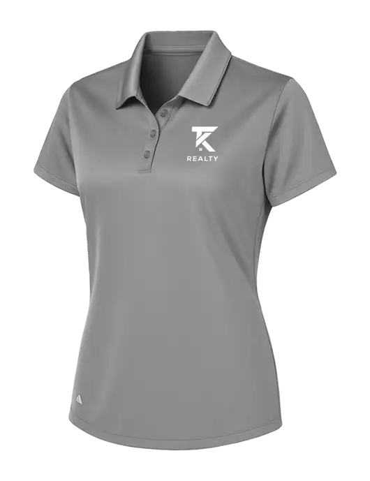 Adidas Light Grey Womens Basic Sport Polo w/TK Realty Logo
