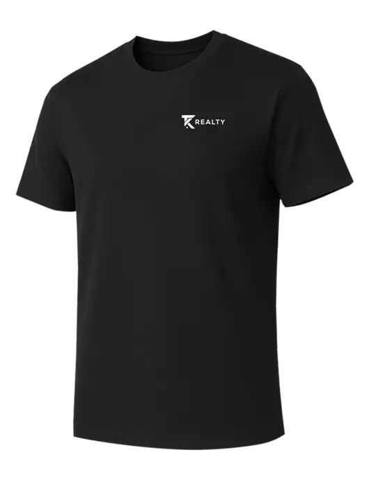Allmade Deep Black Organic Cotton Tee w/TK Realty Logo