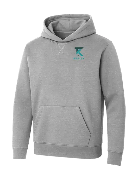 Allmade Granite Grey Heather Organic French Terry Pullover Hoodie w/TK Realty Logo