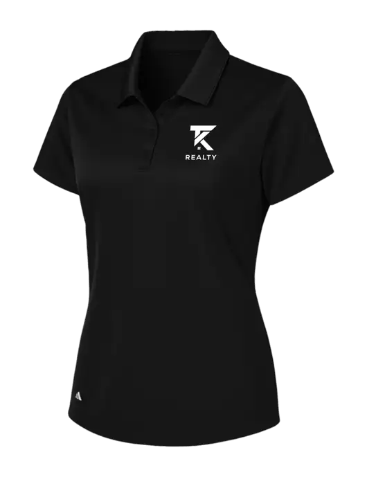 Adidas Black Womens Basic Sport Polo w/TK Realty Logo