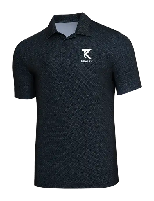 Adidas Black Diamond Dot Print Polo w/TK Realty Logo