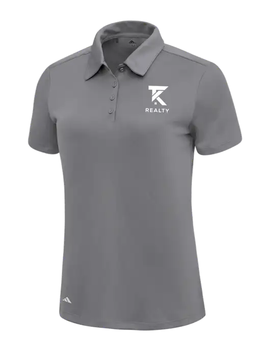 Adidas Medium Grey Womens Ultimate Solid Polo w/TK Realty Logo
