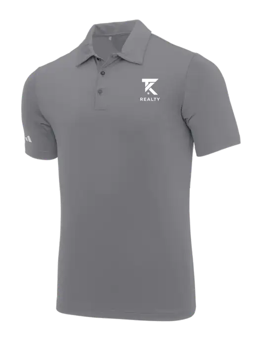 Adidas Medium Grey Ultimate Solid Polo w/TK Realty Logo
