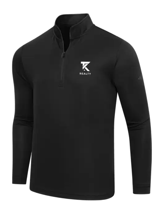 Adidas Black Lightweight Quarter Zip Pullover w/TK Realty Logo