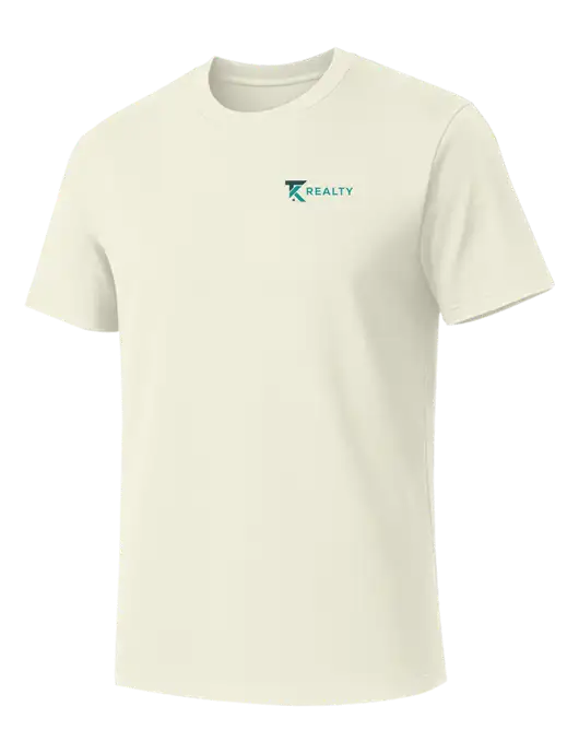 Allmade White Sand Organic Cotton Tee w/TK Realty Logo