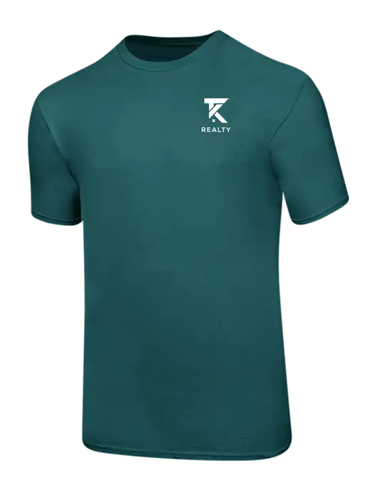 Ring Spun Dark Teal 4.5 oz T-Shirt w/TK Realty Logo