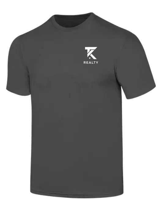 Simply Soft Charcoal 4.5oz  Poly/Combed Ring Spun Cotton T-Shirt w/TK Realty Logo