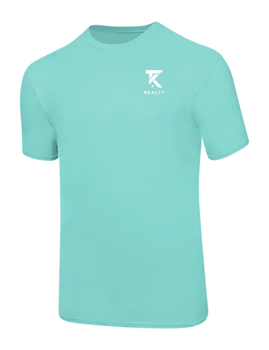 Ring Spun Seafoam 4.5 oz T-Shirt w/TK Realty Logo