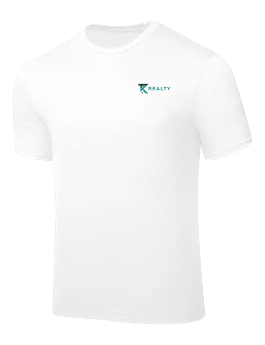 White PosiCharge Competitor Tee w/TK Realty Logo