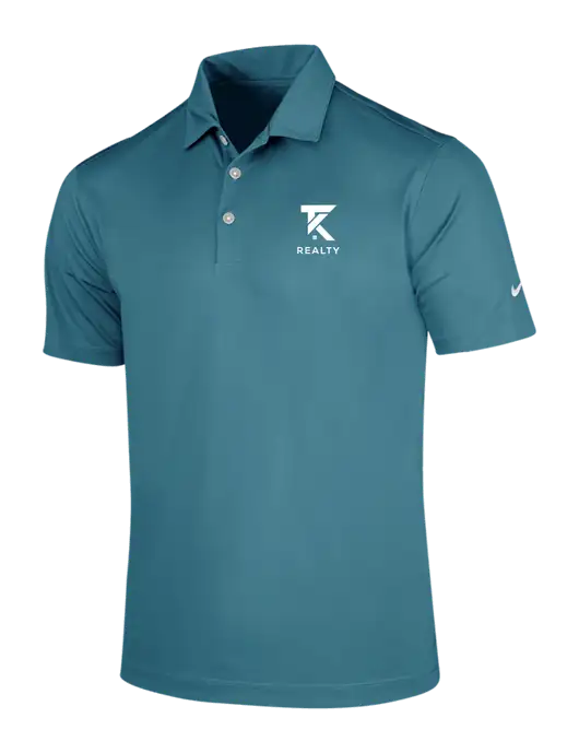 NIKE Dark Teal Dri-Fit Vertical Mesh Polo w/TK Realty Logo