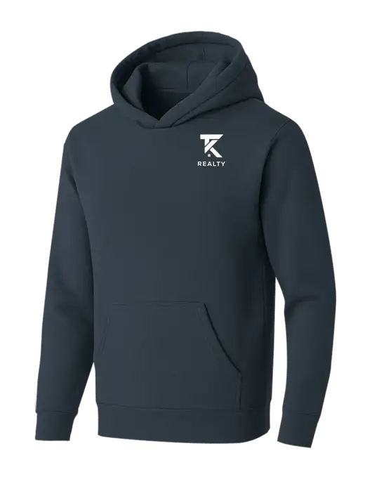 BELLA+CANVAS Dark Grey Sponge Fleece Pullover Hoodie w/TK Realty Logo
