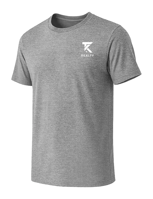 BELLA+CANVAS Heather Grey CVC Short Sleeve Tee w/TK Realty Logo