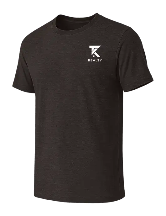 BELLA+CANVAS Dark Grey Heather CVC Short Sleeve Tee w/TK Realty Logo